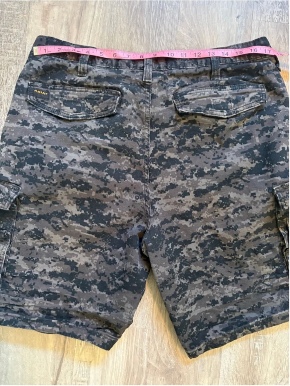 Ariat Rebar M4 Men's DuraStretch Made Tough Cargo Shorts Black Camo Size 38